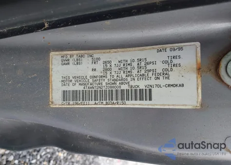 1996 Toyota Tacoma Xtracab z USA, uszkodzony, nr VIN 4TAWN72N2TZ088008